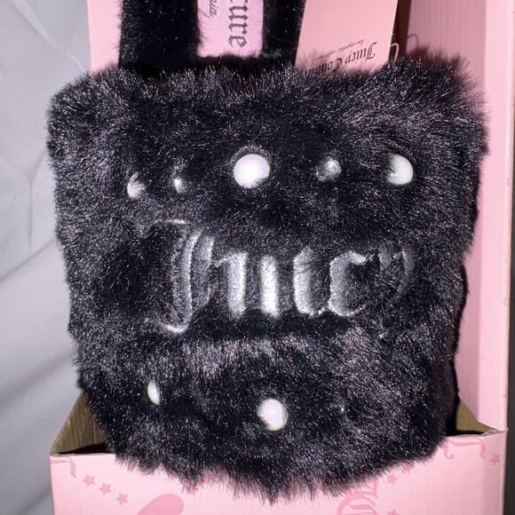 Juicy Couture JC GYANNA 2 Rhinestone Faux Suede Slippers Black Size Small 5/6 - Picture 3 of 5